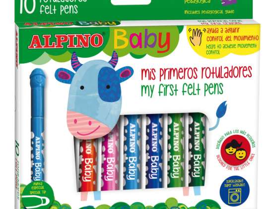ALPINO BABY Rotuladores, rotuladores, punta redonda, 10 colores
