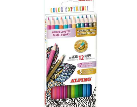 ALPINO Lápiz Metálico Crayones 12 Colores