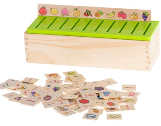Wooden sorter, logical puzzle, match the pictures