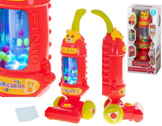 Vertical interactive vacuum cleaner for children with sound raspberry 46cm