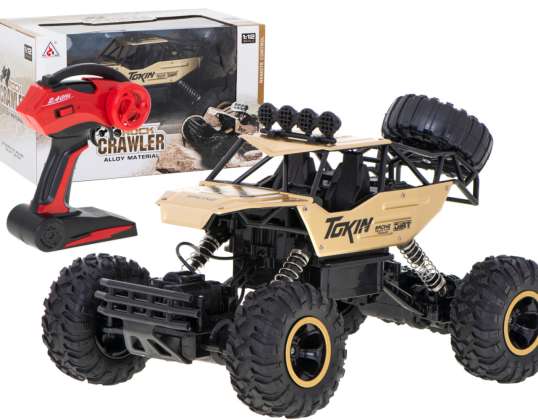 RC fjernbetjening bil rock crawler 1:12 4WD METAL guld