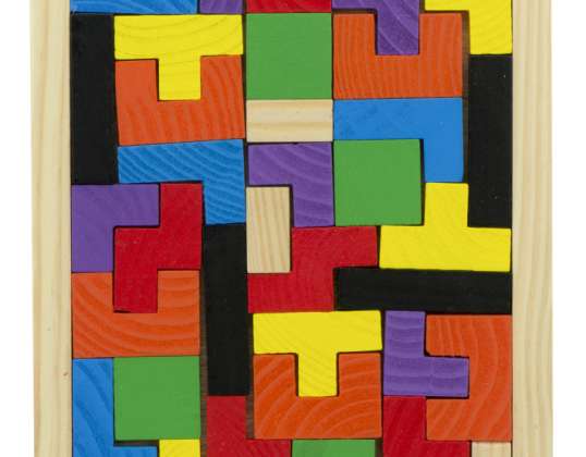 Træpuslespil Tetris stiksavblokke 40 brikker.