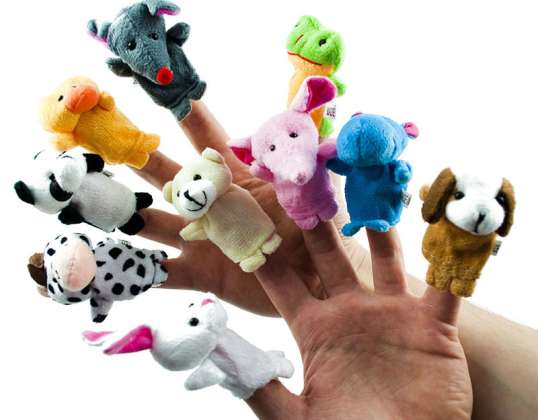 Marionnettes à doigt mascottes en peluche animaux à doigt lot de 10 pièces