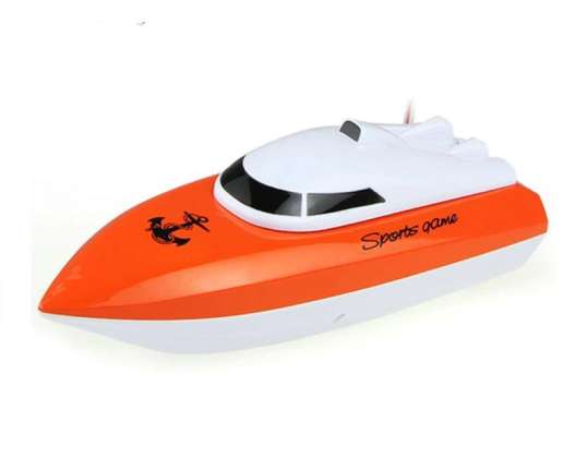 Remotely controlled boat with RC 4CH mini CP802 remote control, orange