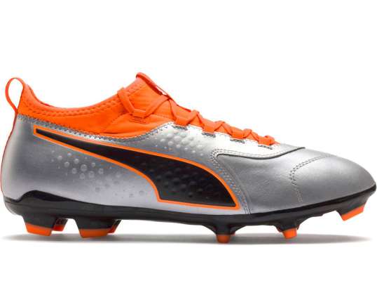 Puma One 3 Lth FG chaussures de football gris-orange 104743 01 104743 01
