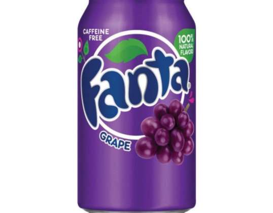 Fanta Grape 355 ml Can - Made in the USA, Wholesale, 24 Units per Box, 112 Boxes per Pallet