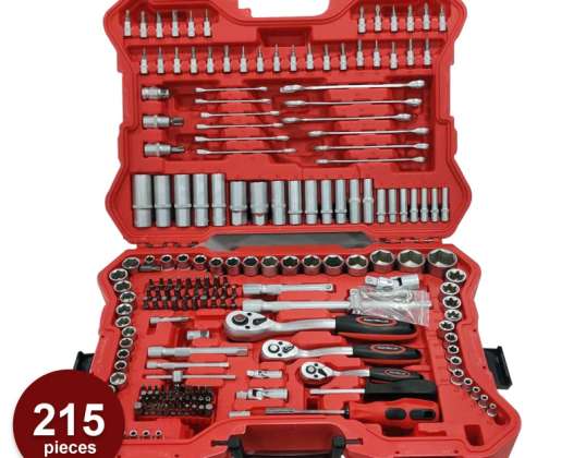 KRAFTMÜLLER Set mit 215 Werkzeugen für Mechaniker und Heimwerker