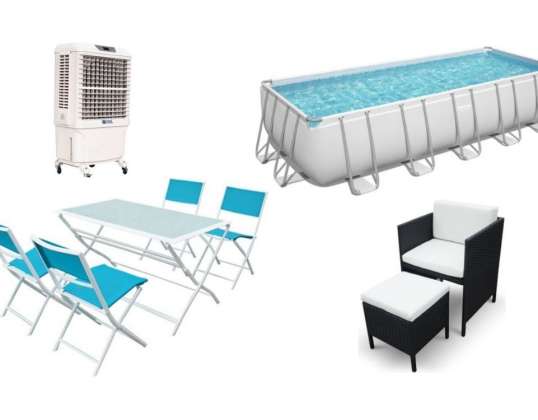 Lot de mobilier de jardin et piscine - catégories mixtes - 37 unités