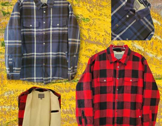 Jachetă cămașă matlasată pentru bărbați Sherpa-Lined Lumberjack - mai multe culori și mărimi M-3XL