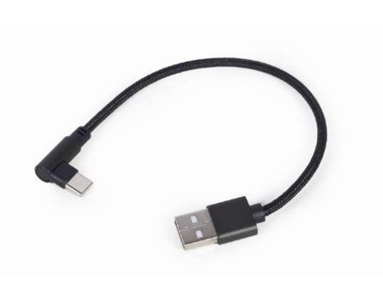 CableXpert Angled USB Type-C opladen & datakabel 0.2 m - CC-USB2-AMCML-0.2M