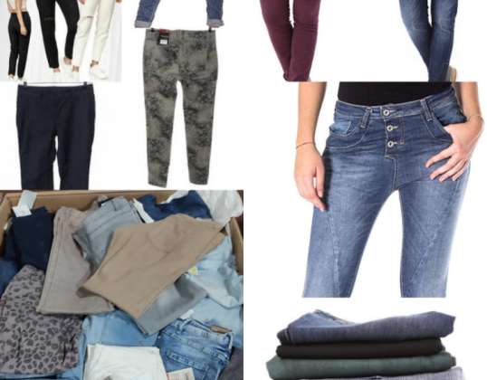 Sortiertes Set von Markenhosen und Jeans für Damen: Qualität und Stil in europäischen Größen
