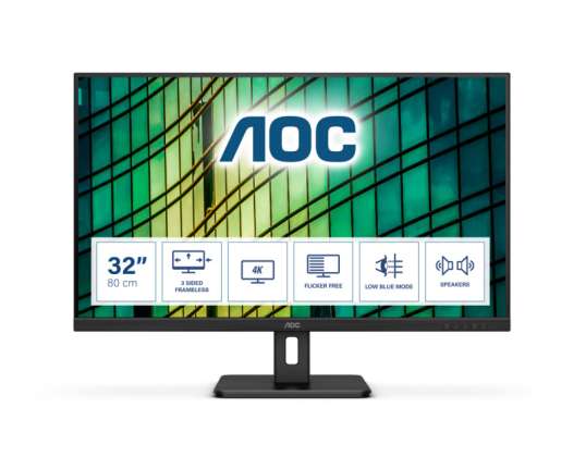 AOC E2 U32E2N LED display 80 cm (31.5 Zoll) 3840 x 2160 Pixel 4K Ultra HD Schwarz