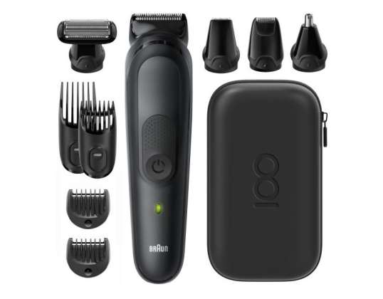 Braun All-in-one MGK7, 9-in-1 Beard Trimmer, Hair clipper, Design Edition, Travel Case, Body trimmer, Nose and Ears