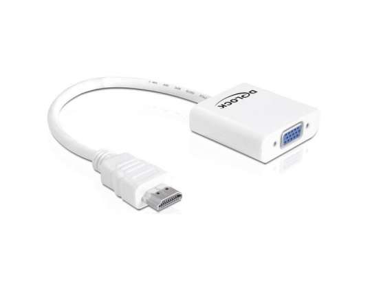 Видеокабель DeLOCK 65346 и адаптер 19-p HDMI-A M 15-p VGA F Белый