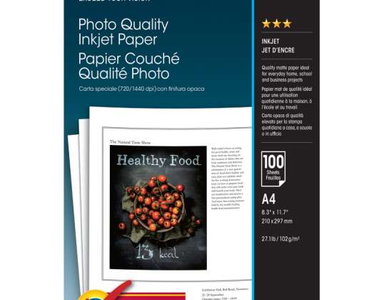 Epson Photo Quality Inkjet Paper - A4 - 100 Fogli