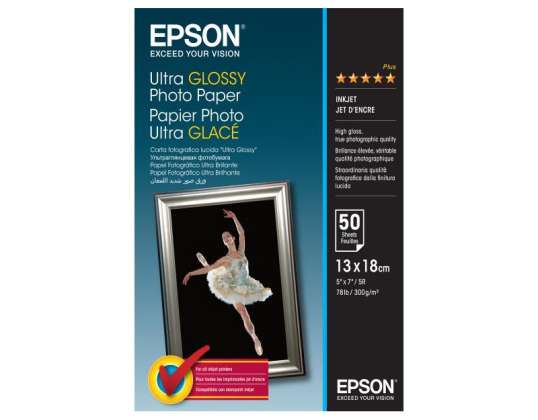 Epson Ultra Glossy Photo Paper - 13x18cm - 50 Folhas