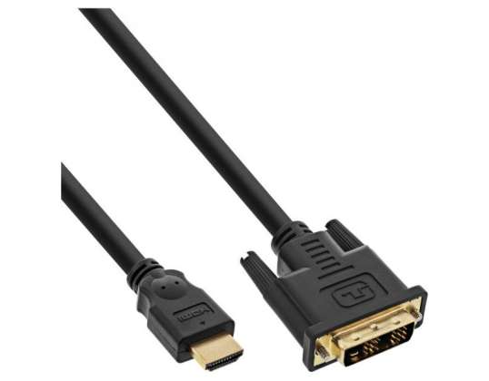 InLine 17662P cable and video adapter 2m HDMI DVI-D Black