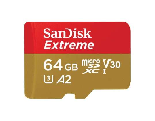 Sandisk 64GB Extreme microSDXC Flash-geheugen Klasse 10