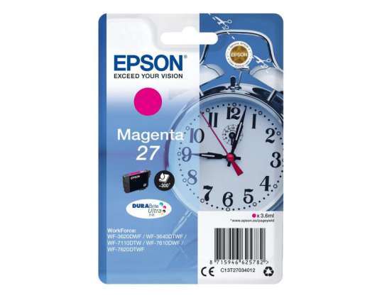 Wekker met Epson magenta inkt C13T27034012