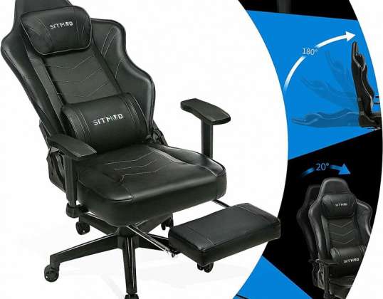 SITMOD Silla Gaming PC Computadora Racing Silla 202 kg con masaje Lumba