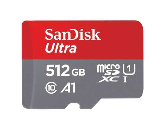 SanDisk SD MicroSD kártya 512GB Ultra A1 C10 U1 adapterrel együtt - Micro SD SDSQUA4-512G-GN6MN