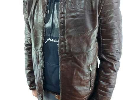 Veste en cuir pour hommes Freeside légèrement doublée en PU veste en cuir synthétique motard