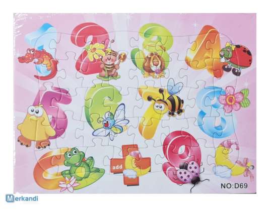 Spielzeug - 40-teilige Zahlen- und Tierpuzzles für Kinder D216-2
