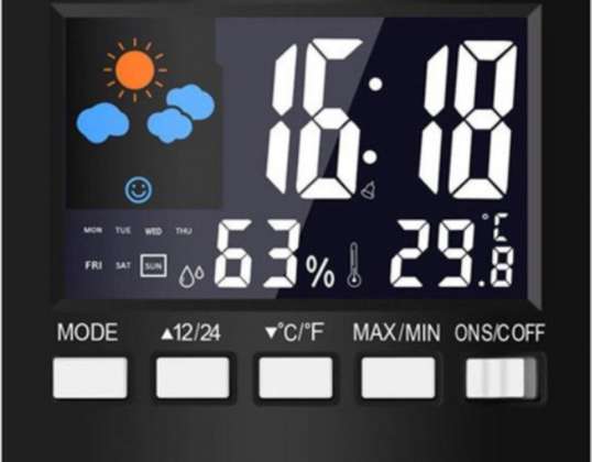 Digital Weather Station Clock Thermometer Alarm Clock Hygrometer Humid