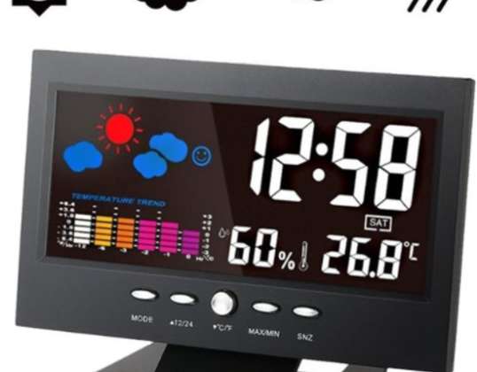 Digital Weather Station Clock Thermometer Alarm Clock Hygrometer Humid