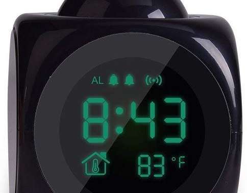 Dijital Projeksiyon Hava İstasyonu Saat Termometre Projektör Alarmı Siyah