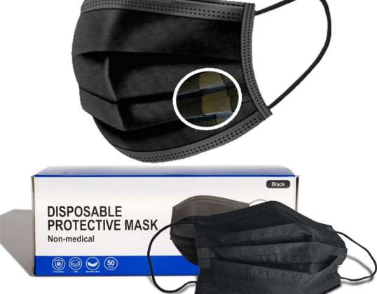 3 PLAY Black Mask - 40HQ konténerenként 1,10 USD dobozonként - 50db