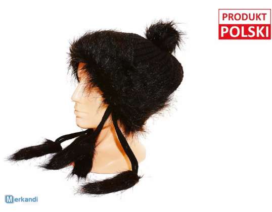 DAMEN WINTERMÜTZE MIT OHREN USHANKA WARMES POLNISCHES PRODUKT