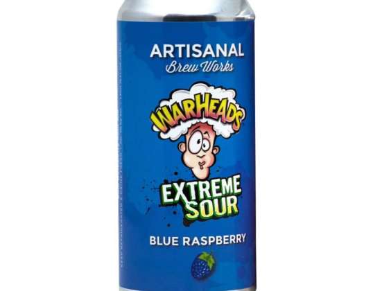 Warheads Sour Blue Raspberry Soft Drink 12oz/24ct