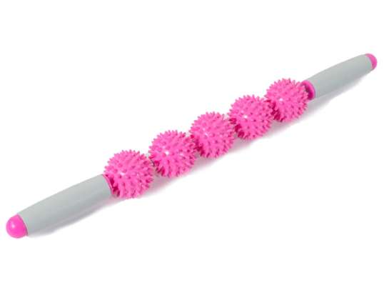 Массажная палочка с 5 шариками (розовый)