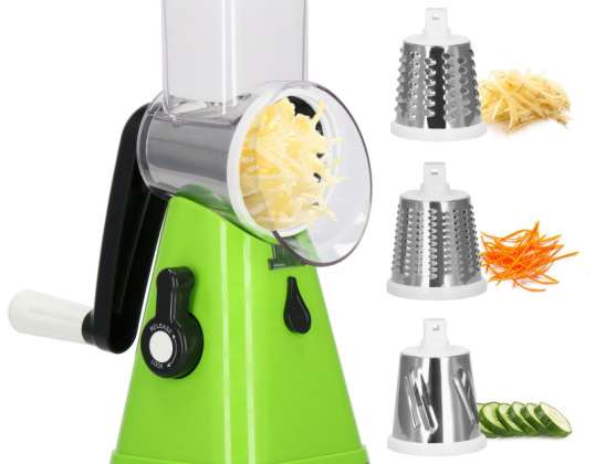 Vegetable and fruit grater with 3 drums for shredding KI0006
