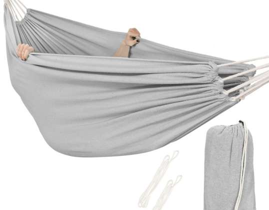 Double hammock 200x150cm rocker 200kg light grey HM039