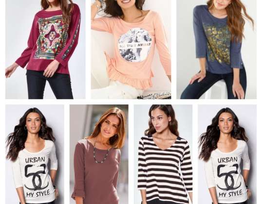 Асортимент Много дамски тениски: разнообразие от модели и размери - сертифицирана европейска колекция