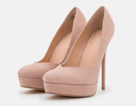 &quot;Pair & Impair&quot; Escarpins en simili daim rose clair - grandes pointures