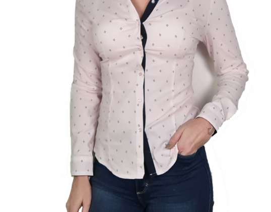 Rose clair &quot;Melya Melody&quot; chemisiers à manches longues pour femmes