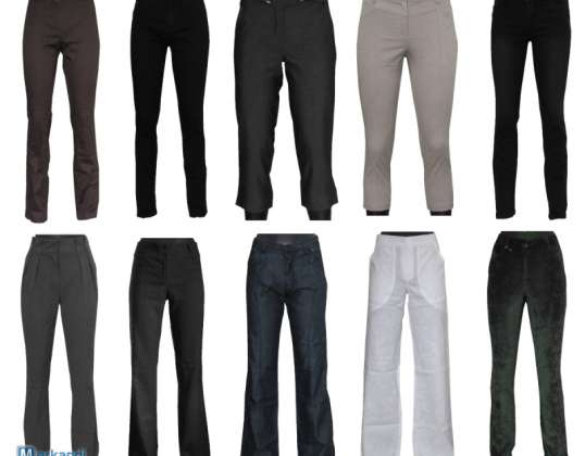 WOMEN&#39;S LONG 3/4 PIPE TROUSERS FLEECE JEANS MATERIAL MIX