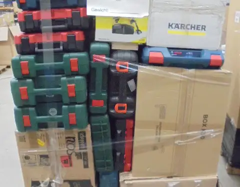 (-80%) Mixed pallets of household tools and appliances wholesale - Pallets of Bosch, Makita, Dyson, Ryobi, Siemens, AEG and many more.