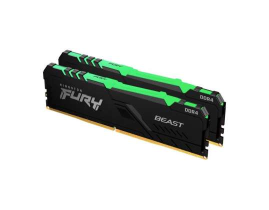 Kingston Technologie FURY Beast RGB Geheugen 16GB 2 x 8GB DDR4 3600MHz