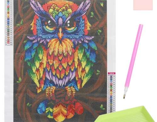 Embroidery Diamond Mosaic Set 5D Owl Motif