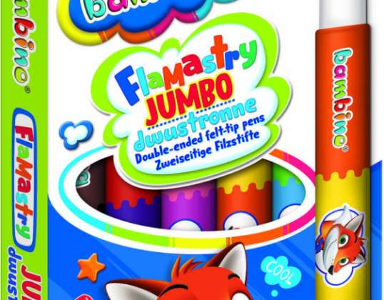 BAMBINO Keçeli kalemler çift taraflı Jumbo 6 adet/12 renk
