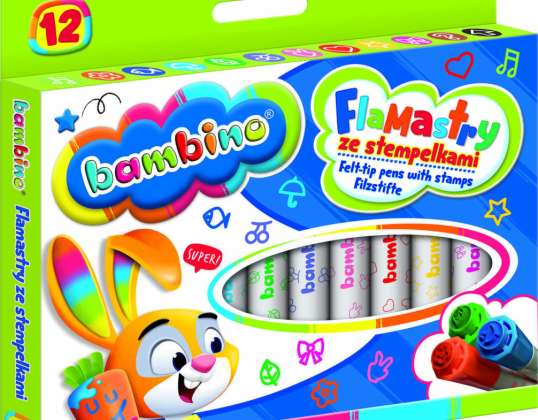 BAMBINO Markers with stamps 12 colours