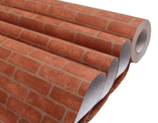 Rolo de folha autoadesivo folheado papel de parede tijolo 1 22x50m