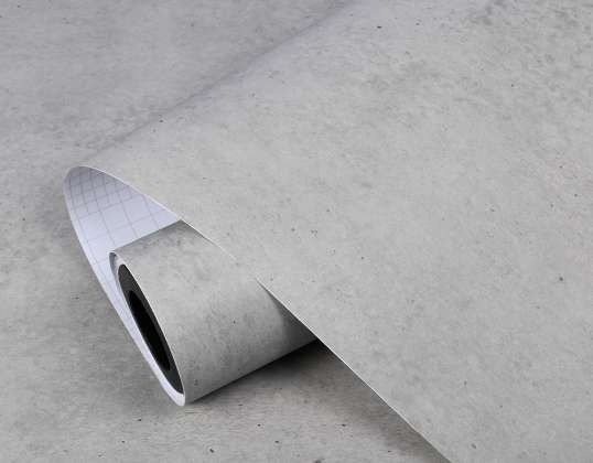 Rolo de folha de papel de parede autoadesivo folheado azul-cinza cimento 1 22x50m