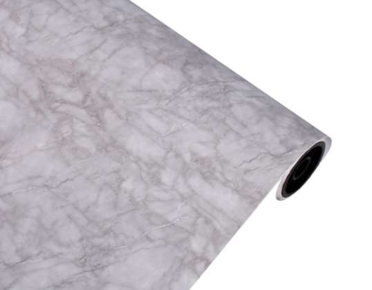 Rolo de folha de papel de parede autoadesivo folheado mármore cinza 1 22x50m