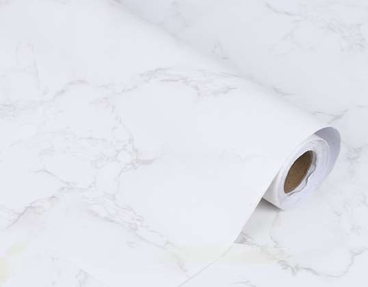 Papier peint autocollant en rouleau de papier peint marbre blanc magnolia 1 22x50m