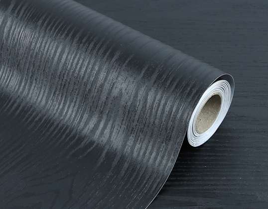 Film rouleau placage auto-adhésif papier peint chêne noir 1,22x50m